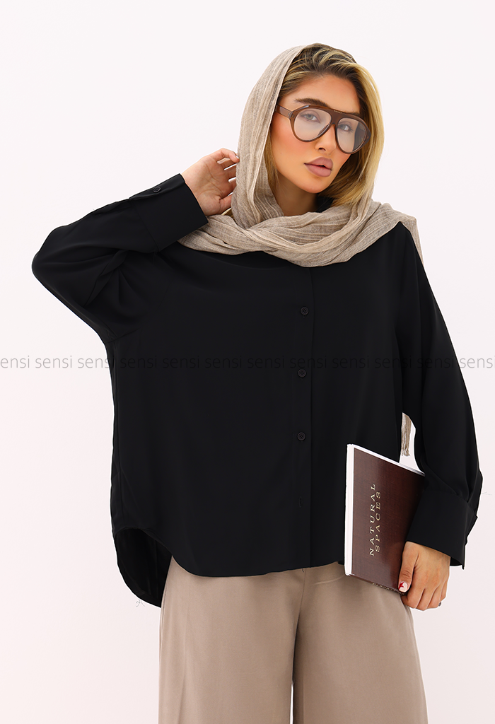 شومیز زنانه پری جلو دکمه کد1006288